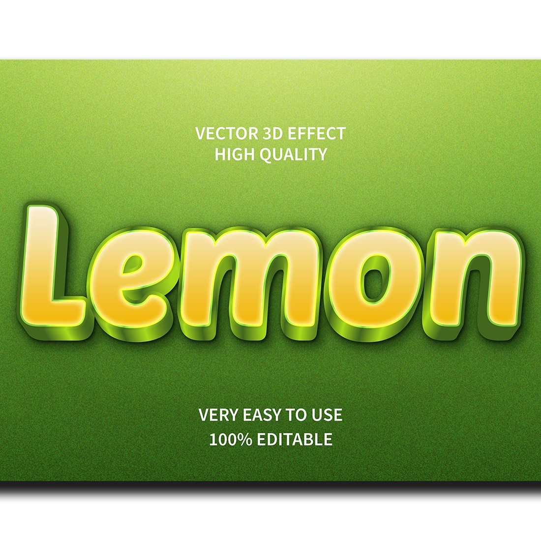 Lemon Editable 3D Text Effect with natural feel cover image.