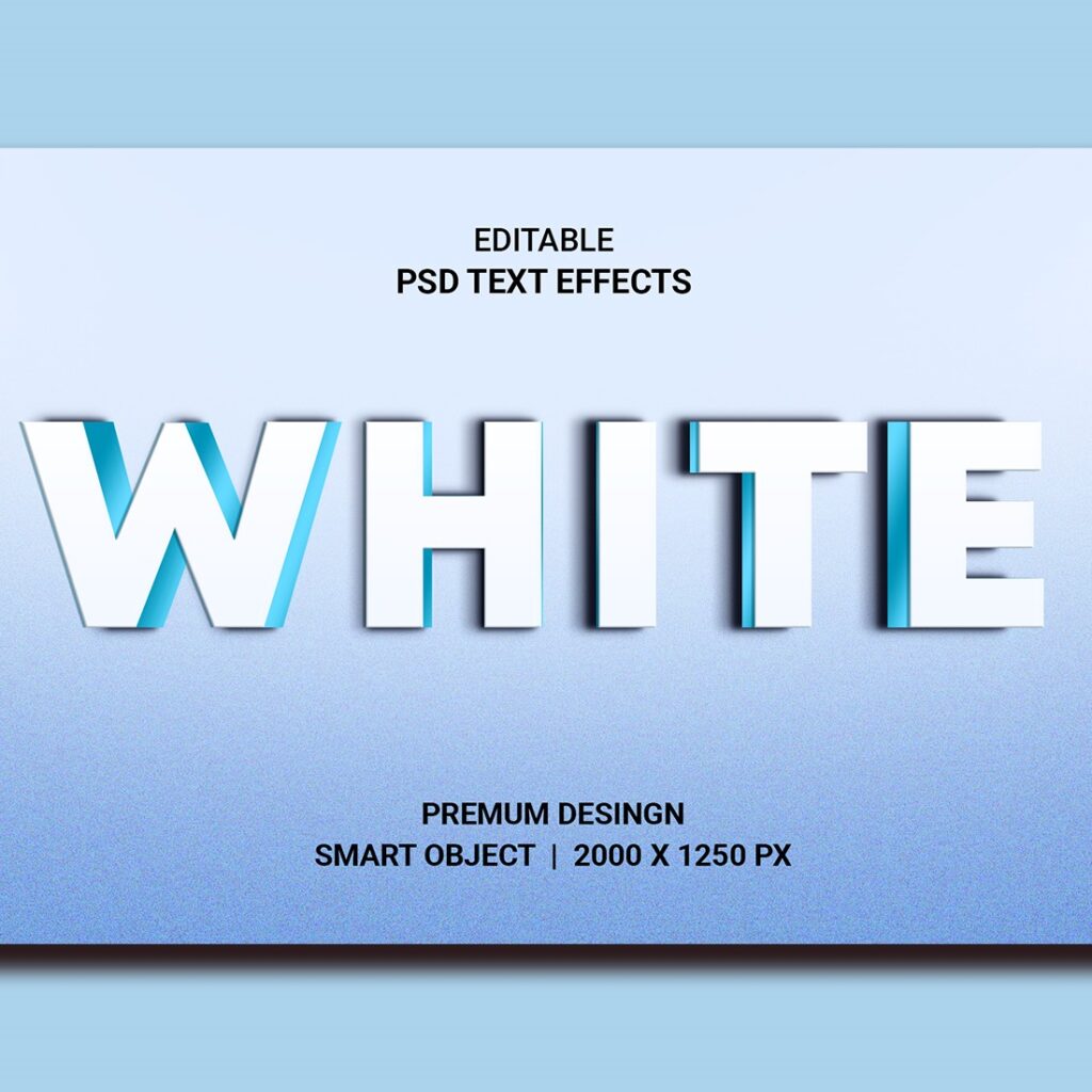 White Editable 3D Text Effect Vector - MasterBundles