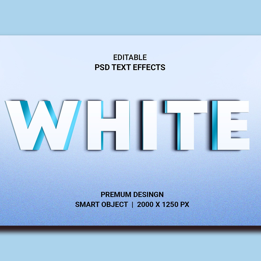 White Editable 3D Text Effect Vector cover image.