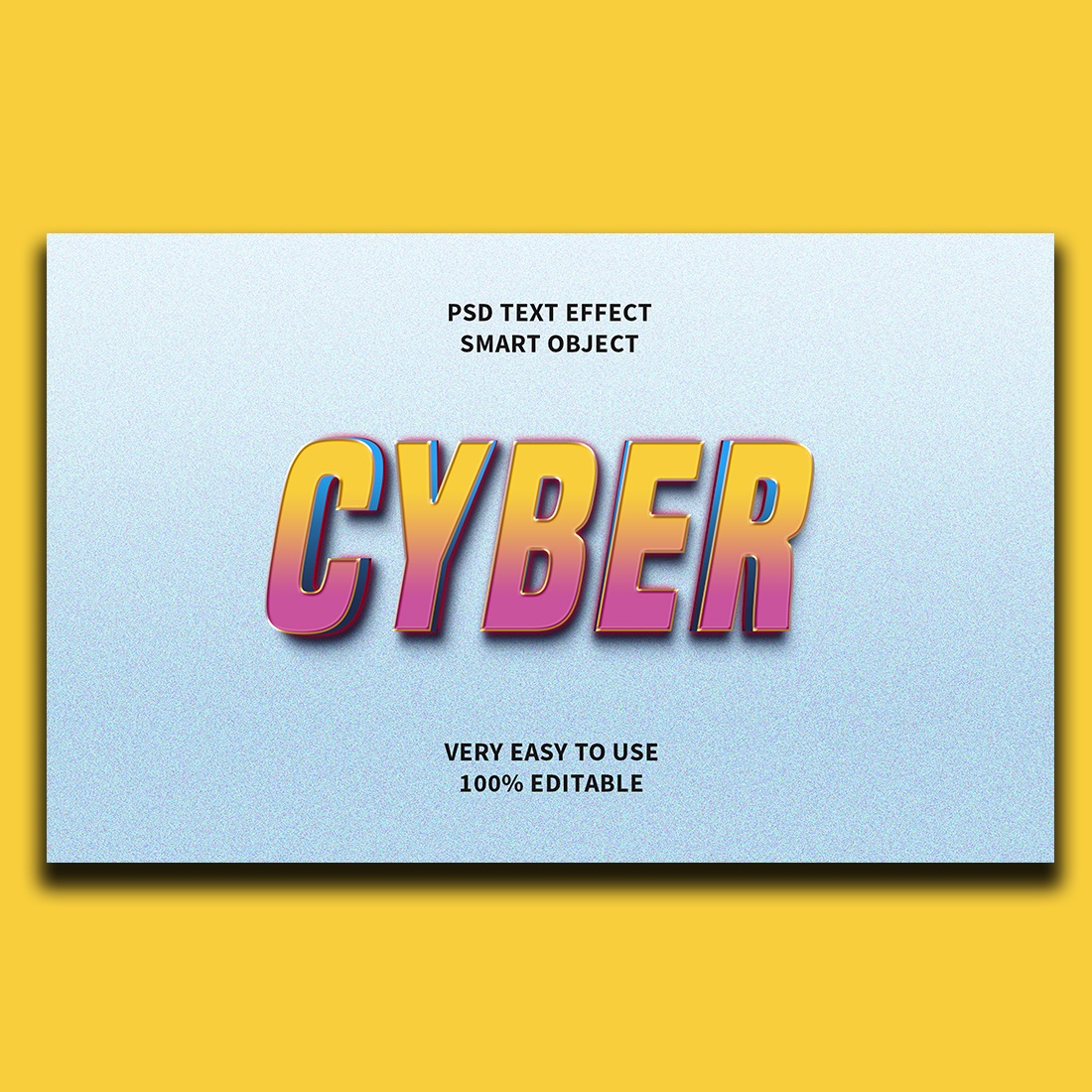 Cyber Editable 3D text Effect PSD cover image.
