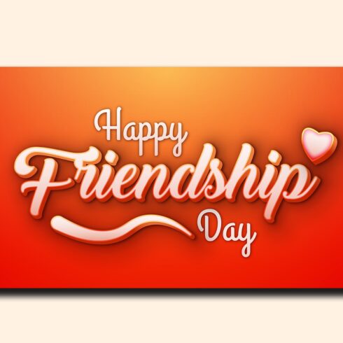 Happy Friendship Day Editable 3D Text Effect Vector cover image.