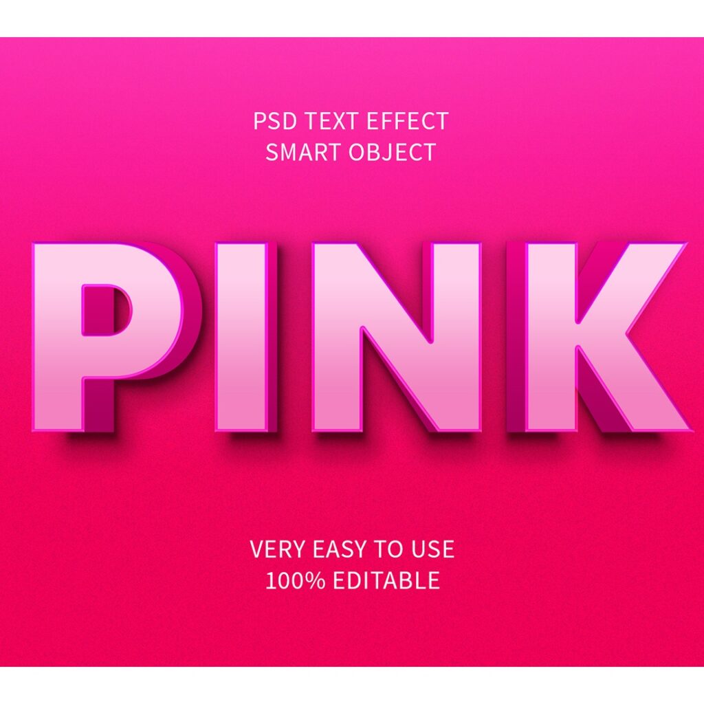 Pink Rp Psd Pink Editable 3D Text Effect PSD - MasterBundles