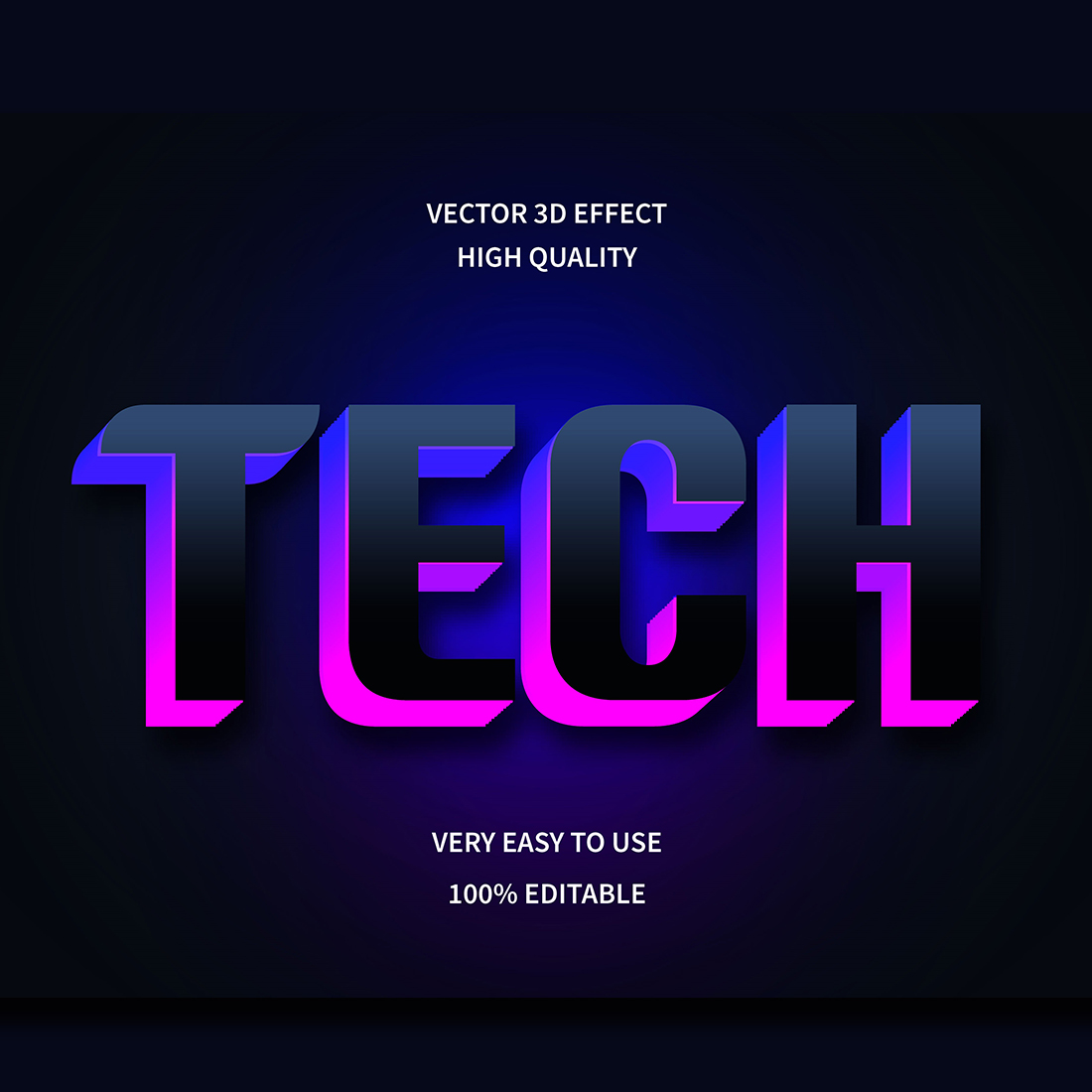 Tech Editable 3D Text Effect Vector cover image.
