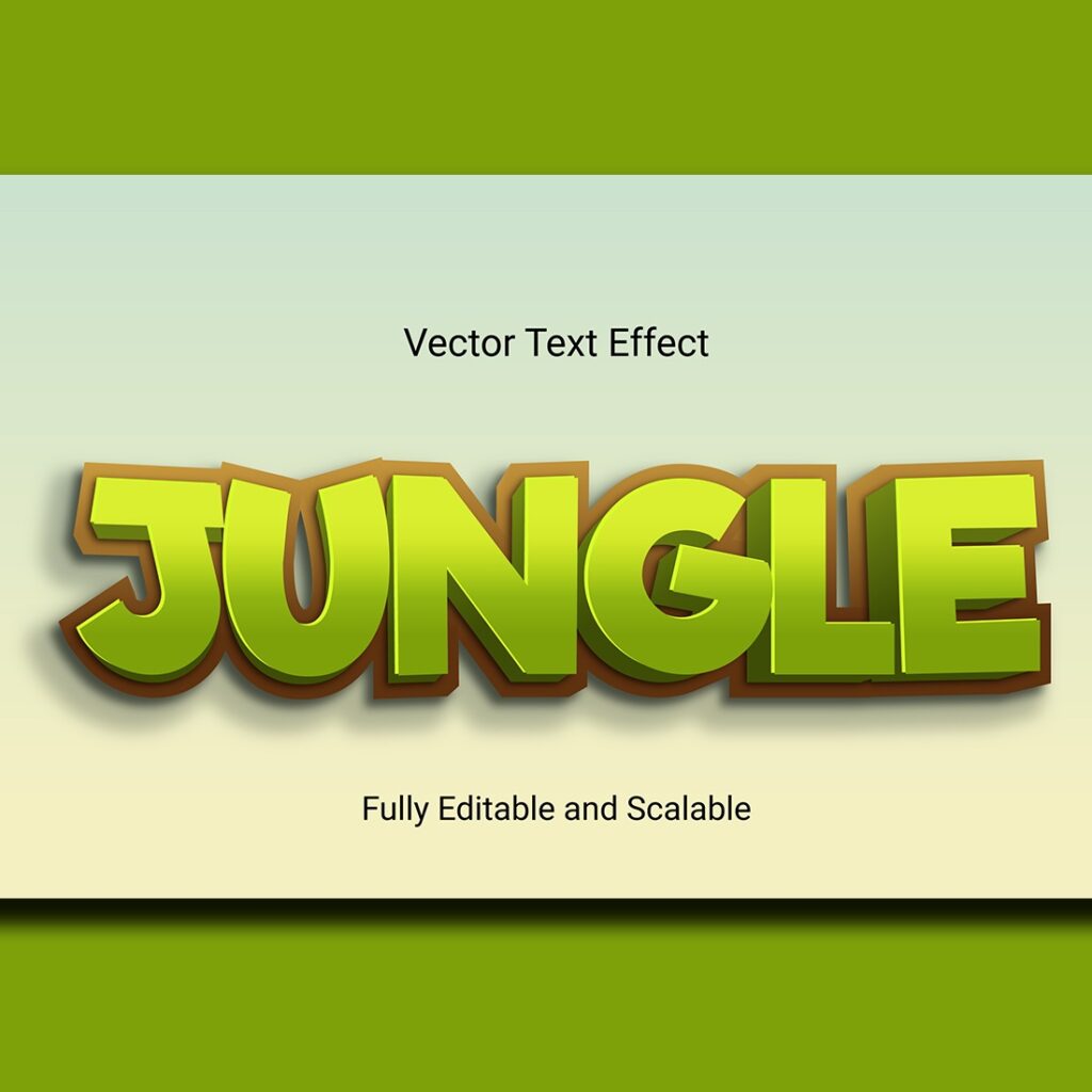 Jungle Editable 3D Text Effect Vector - MasterBundles