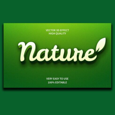Nature Editable 3D Text Effect Vector cover image.