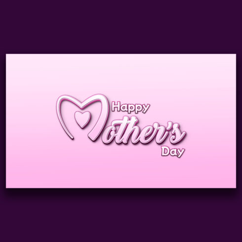 Happy mother's day greeting background design with 3D heart Shape cover image.