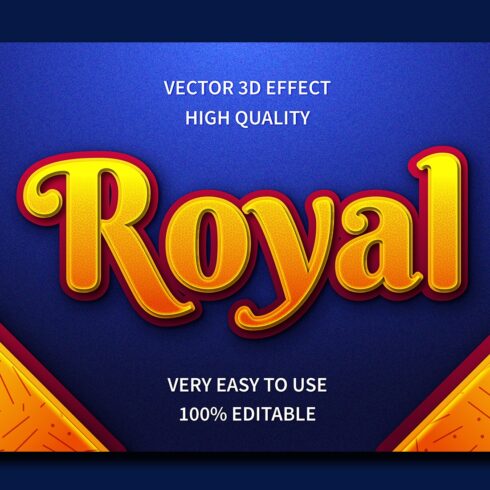 Royal Editable 3D text Effect Vector cover image.
