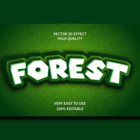 Forest Editable 3D Text Effect Vector cover image.