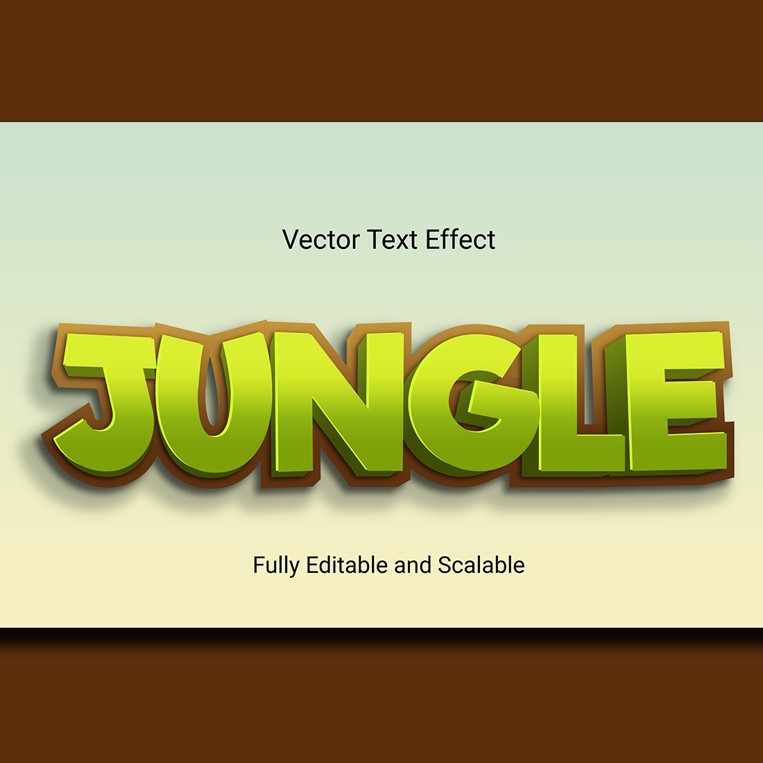 Jungle Editable 3D Text Effect Vector preview image.