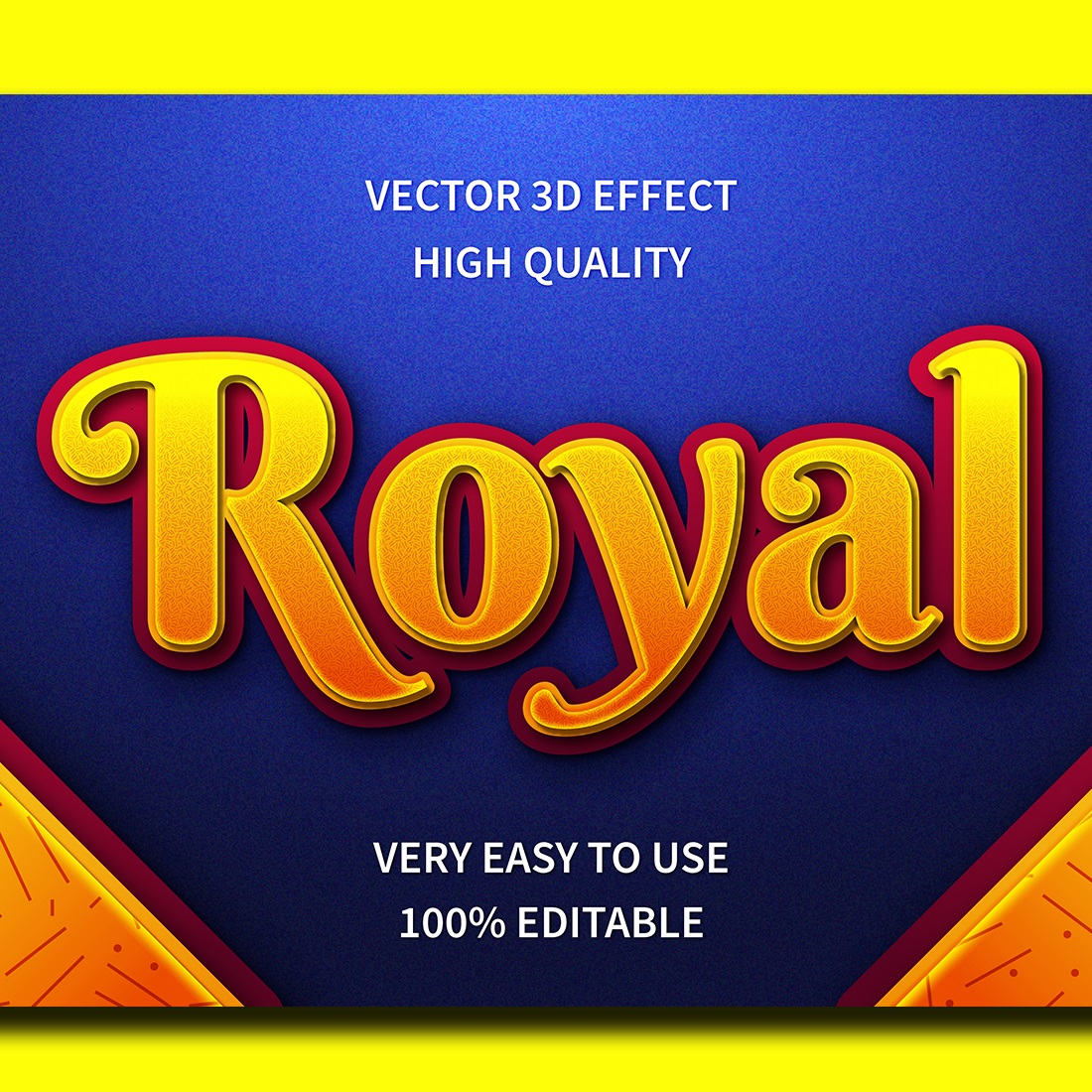 Royal Editable 3D text Effect Vector preview image.
