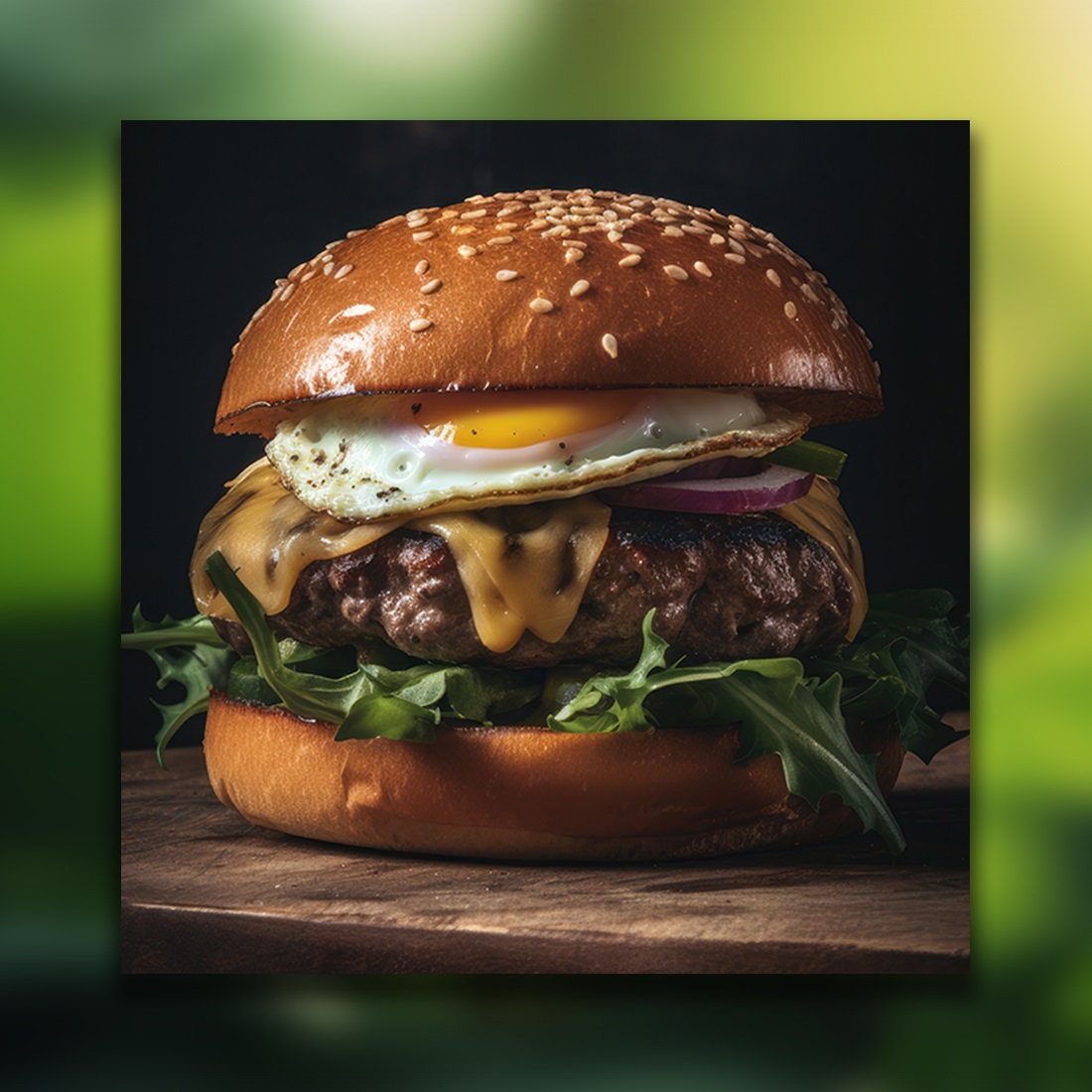 This Is A Side View Of A BBQ Hamburger With Beef And Cream Cheese Realistic Closeup Photography preview image.