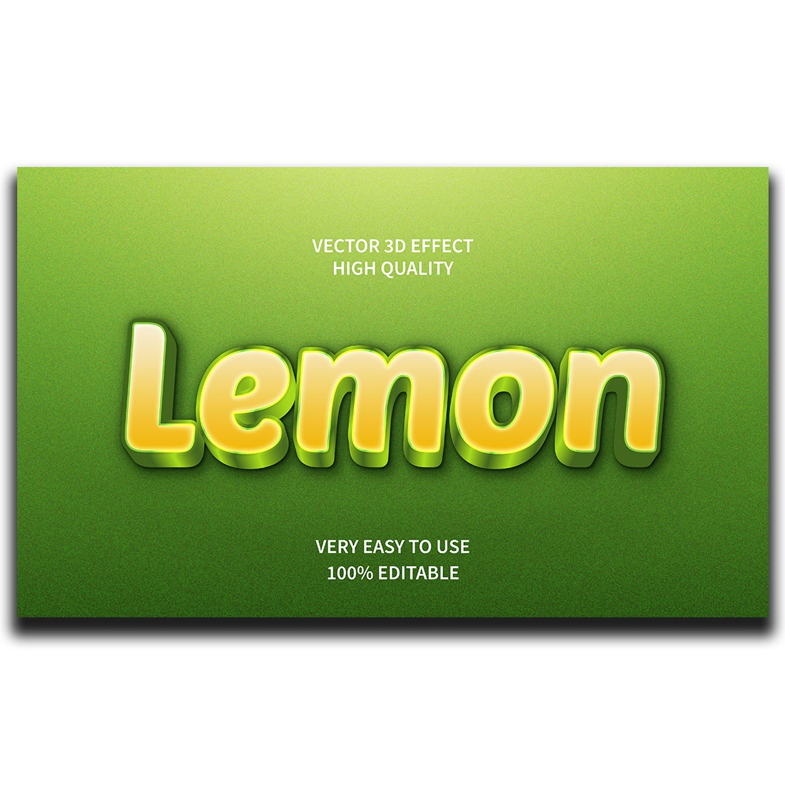 Lemon Editable 3D Text Effect with natural feel preview image.