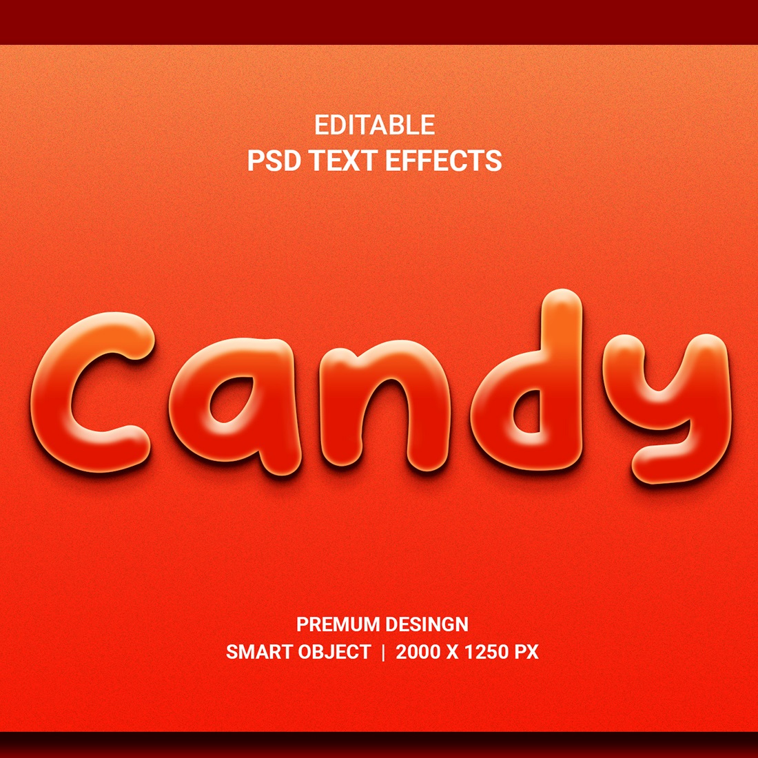 Candy Editable PSD Text Effect preview image.