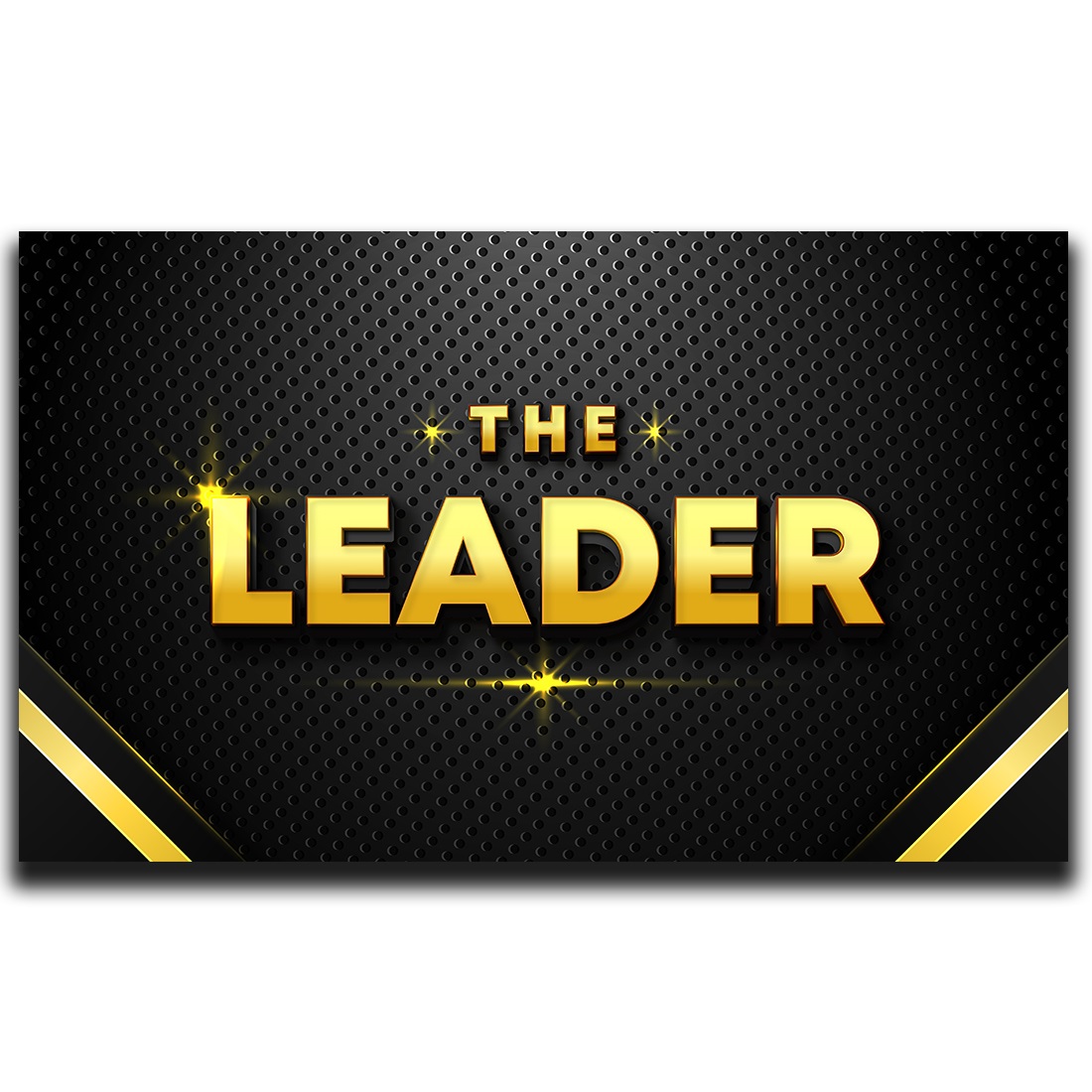 The Leader Editable 3D text effect with Metallic Dark Background preview image.