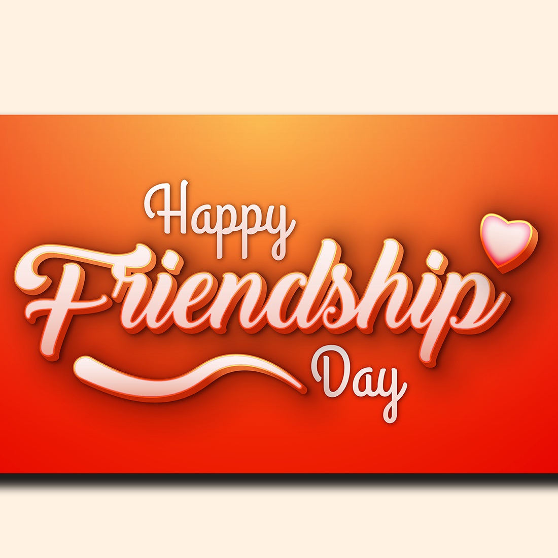 Happy Friendship Day Editable 3D Text Effect Vector preview image.