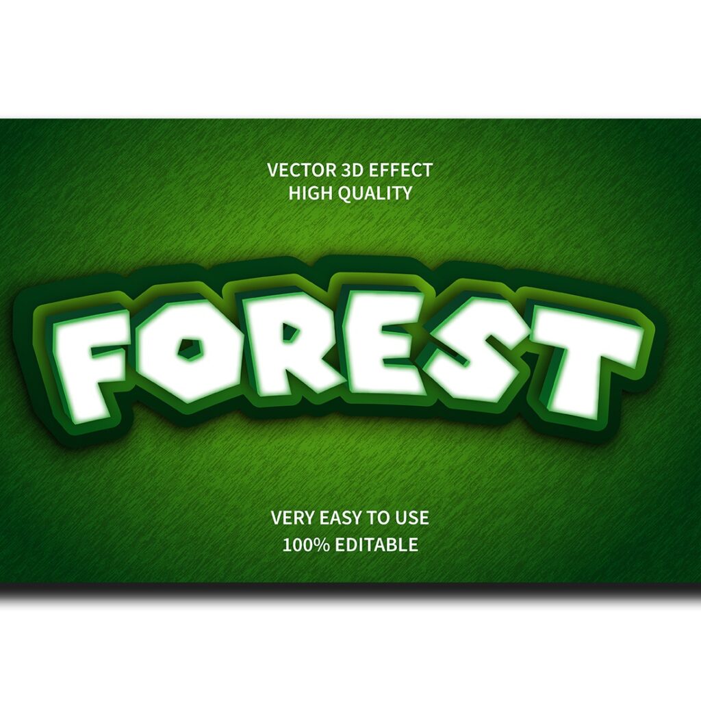 Forest Editable 3D Text Effect Vector - MasterBundles