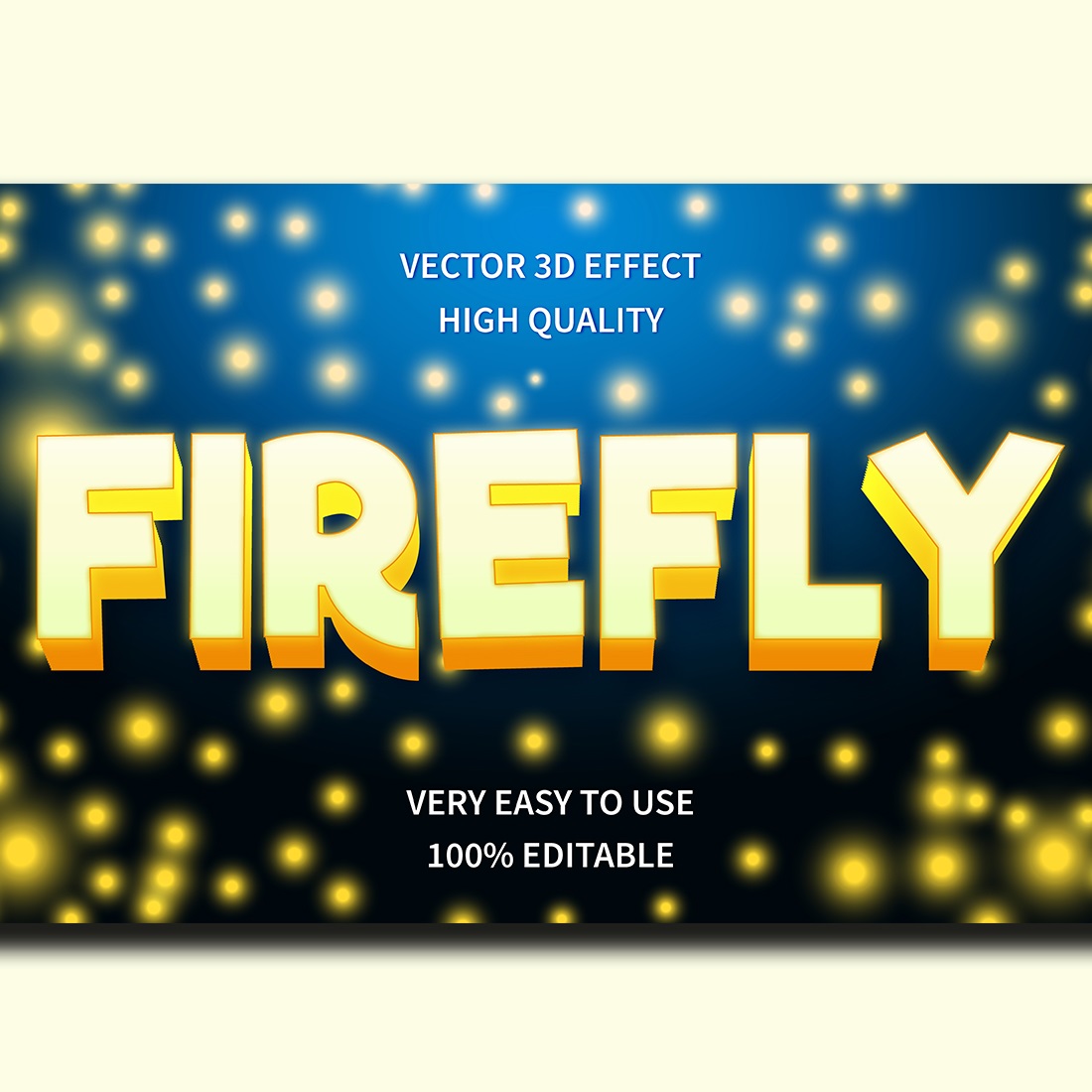 Firefly Editable 3D Text Effect Vector preview image.