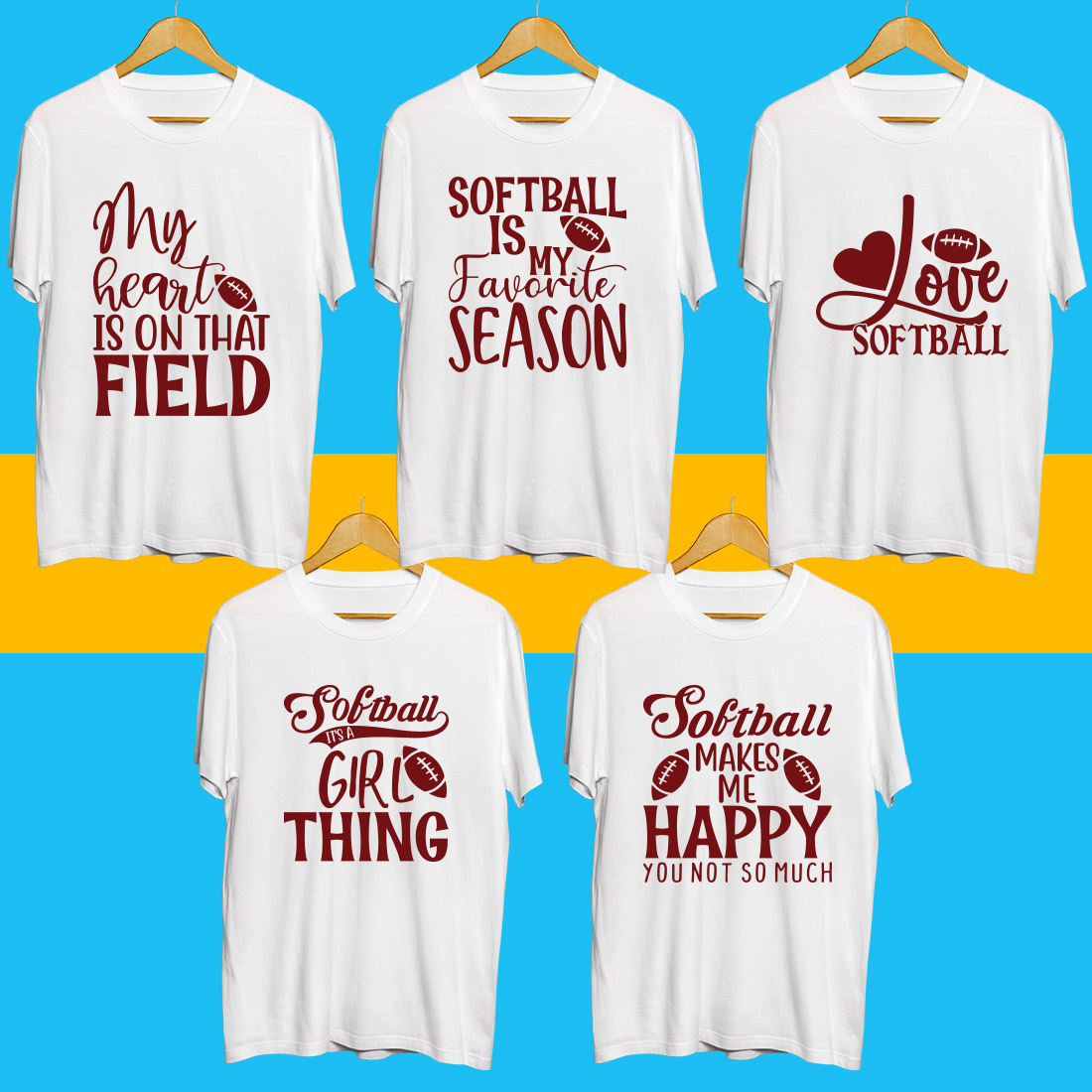 Softball SVG Bundle preview image.