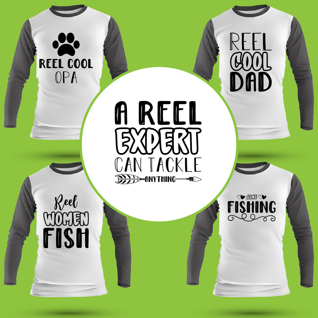 Fishing T Shirt Designs Bundle preview image.