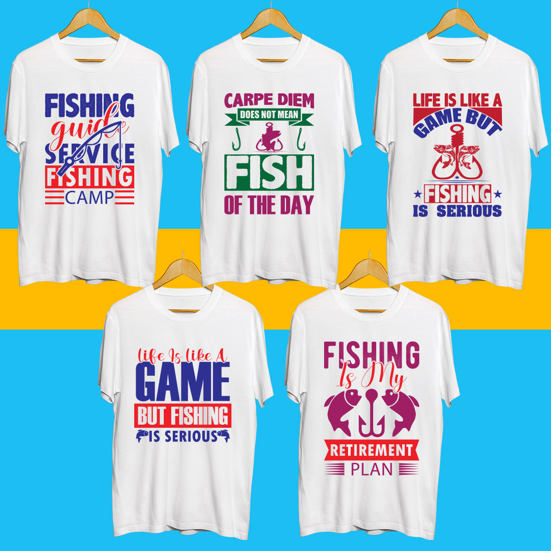 Fishing SVG Bundle preview image.