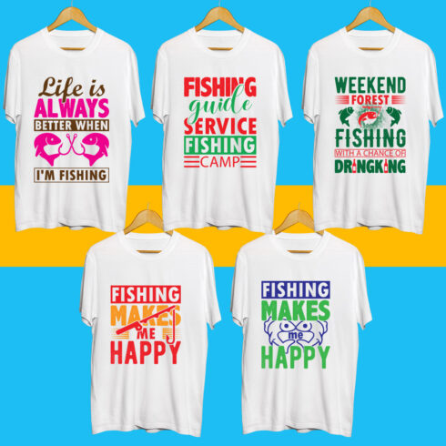 Fishing SVG T Shirt Designs Bundle cover image.