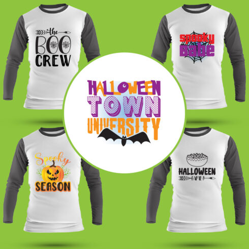 Halloween T Shirt Designs Bundle cover image.