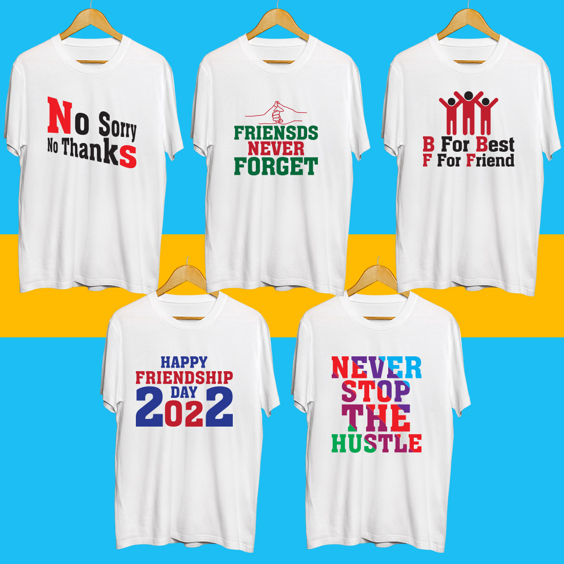 Friendship Day T Shirt Bundle cover image.