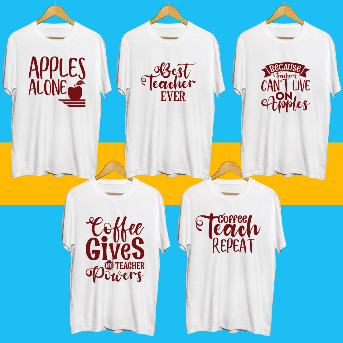 Teacher SVG Bundle preview image.