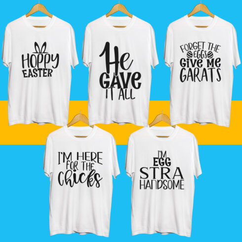 Easter day SVG T Shirt Designs Bundle cover image.