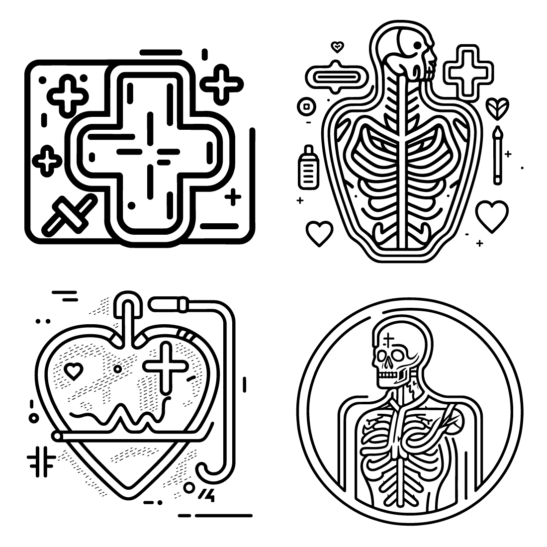 Medical Icon illustration, line art, Outline style, clean simple design, and Healthcare, and medical icons cover image.