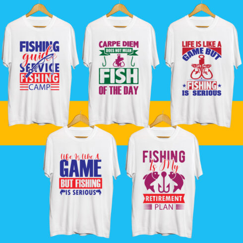 Fishing SVG T Shirt Designs Bundle cover image.