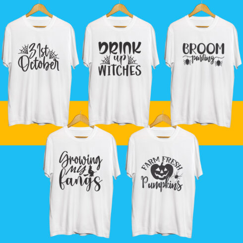 Halloween SVG T Shirt Designs Bundle cover image.