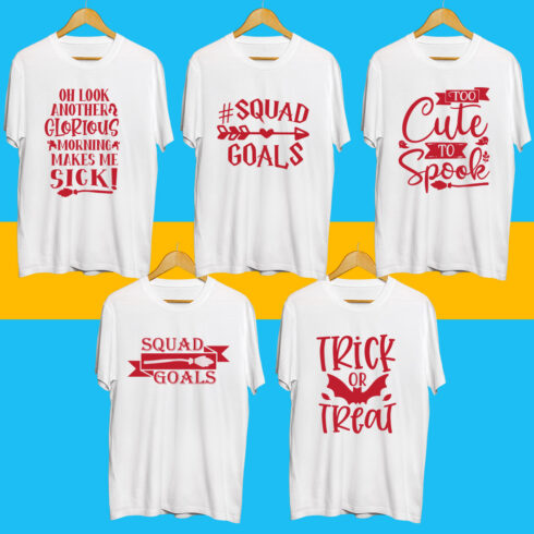 Halloween SVG T Shirt Designs Bundle cover image.