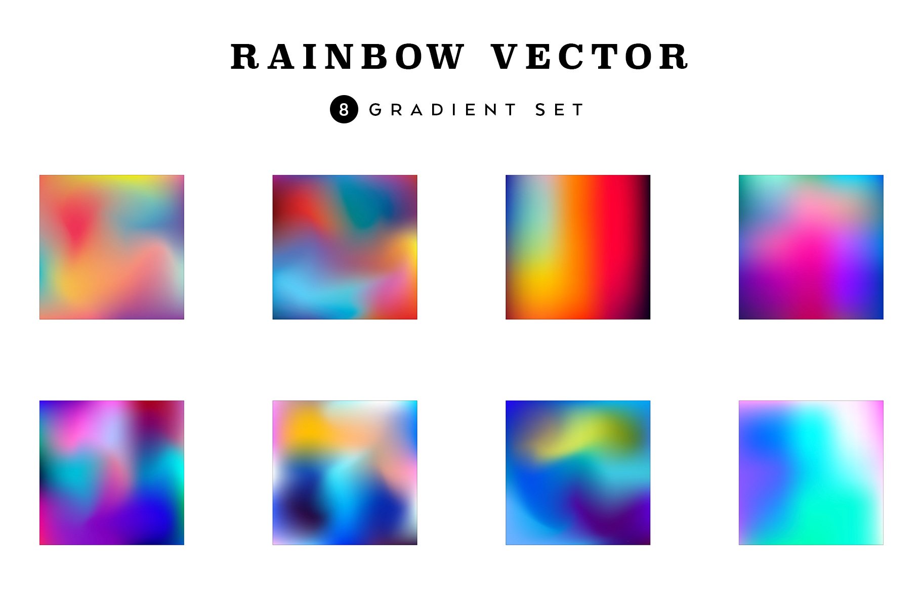 Rainbow Colorful Gradient Set Vector preview image.