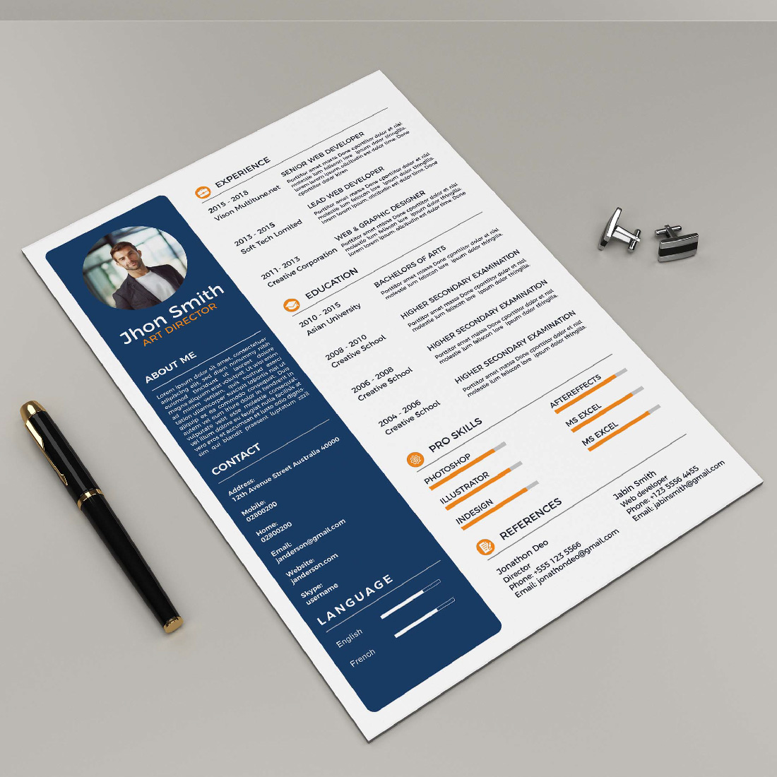 Modern Cv/Resume Template preview image.