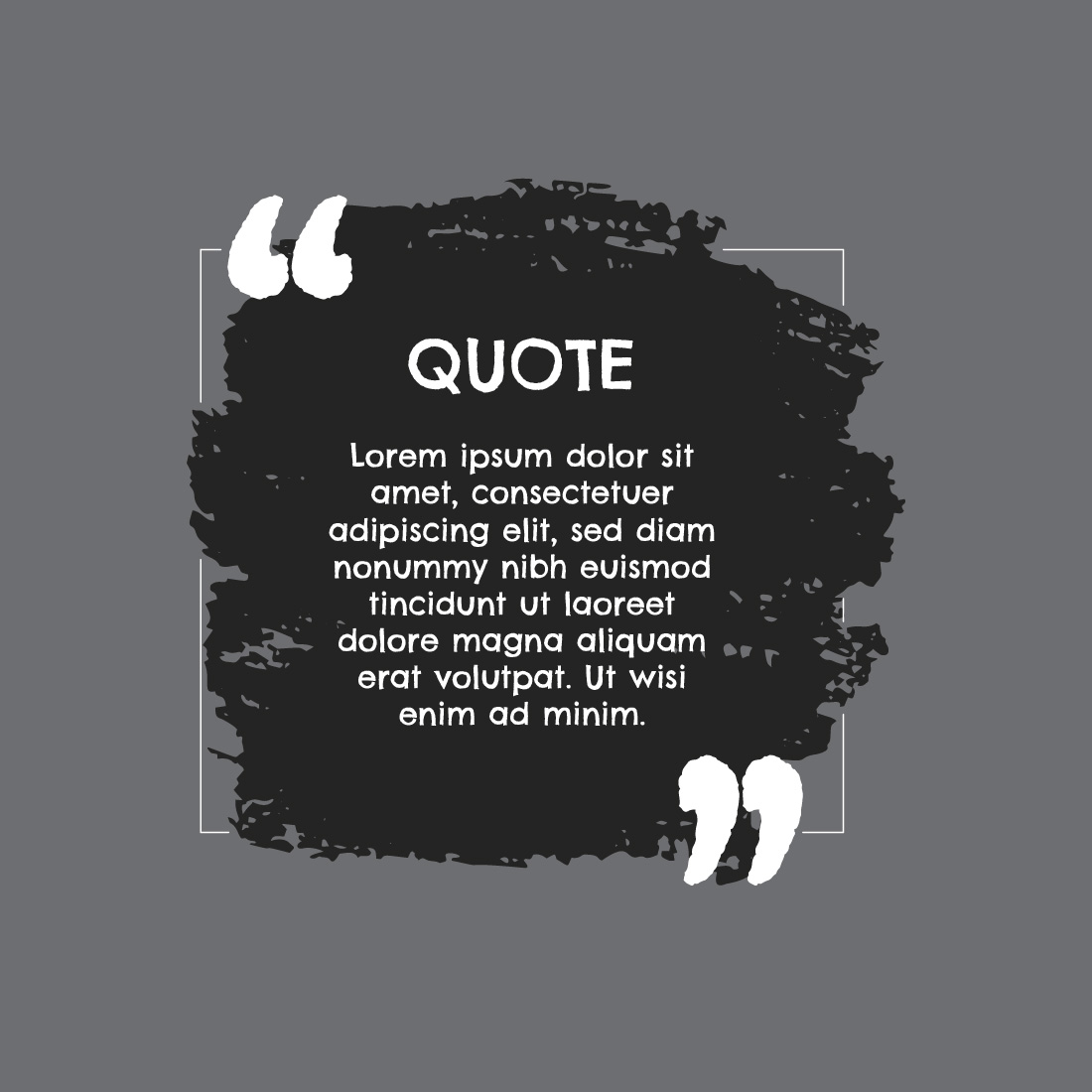 Flat quote box frame free preview image.