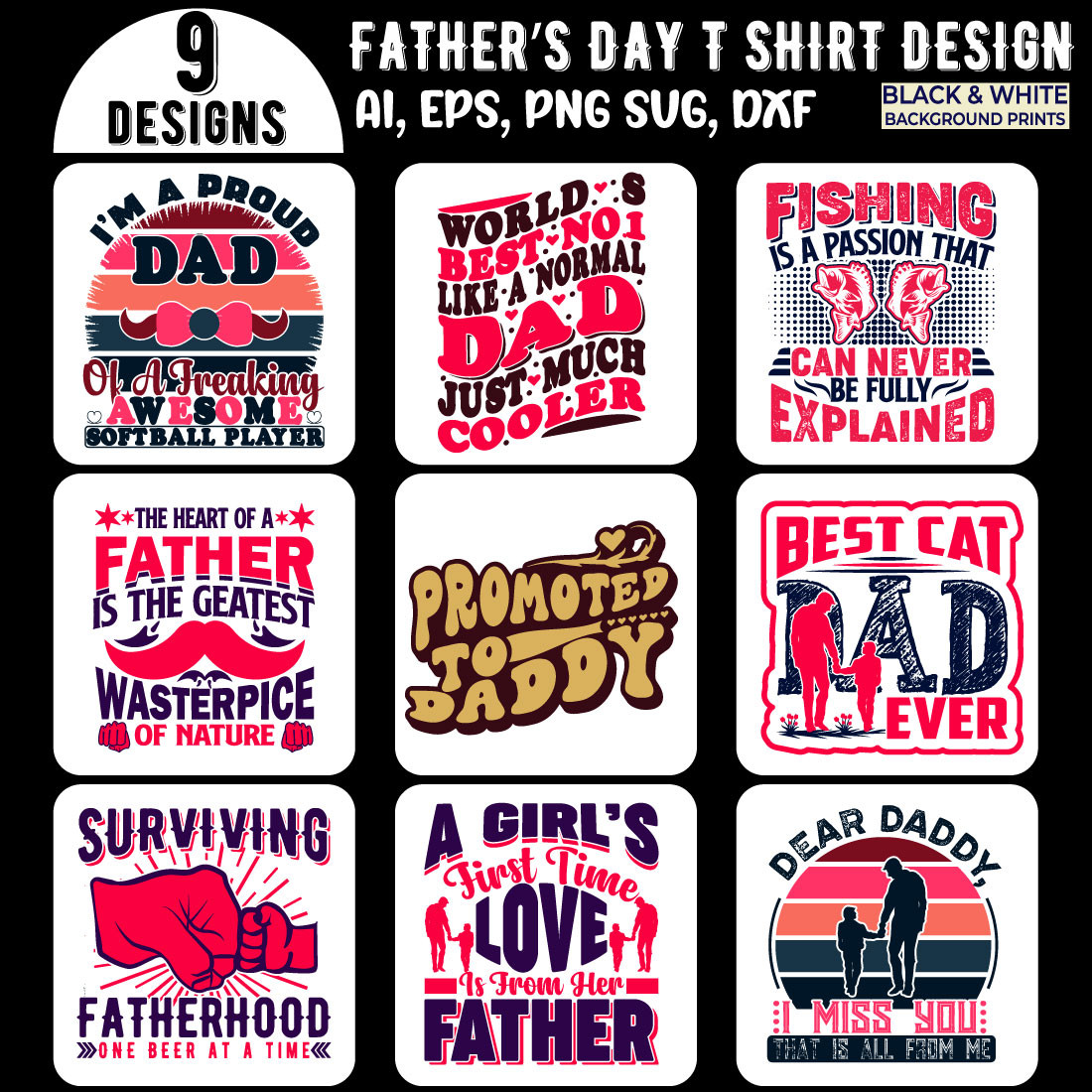 Father's day typography quote t shirt design-2 preview image.