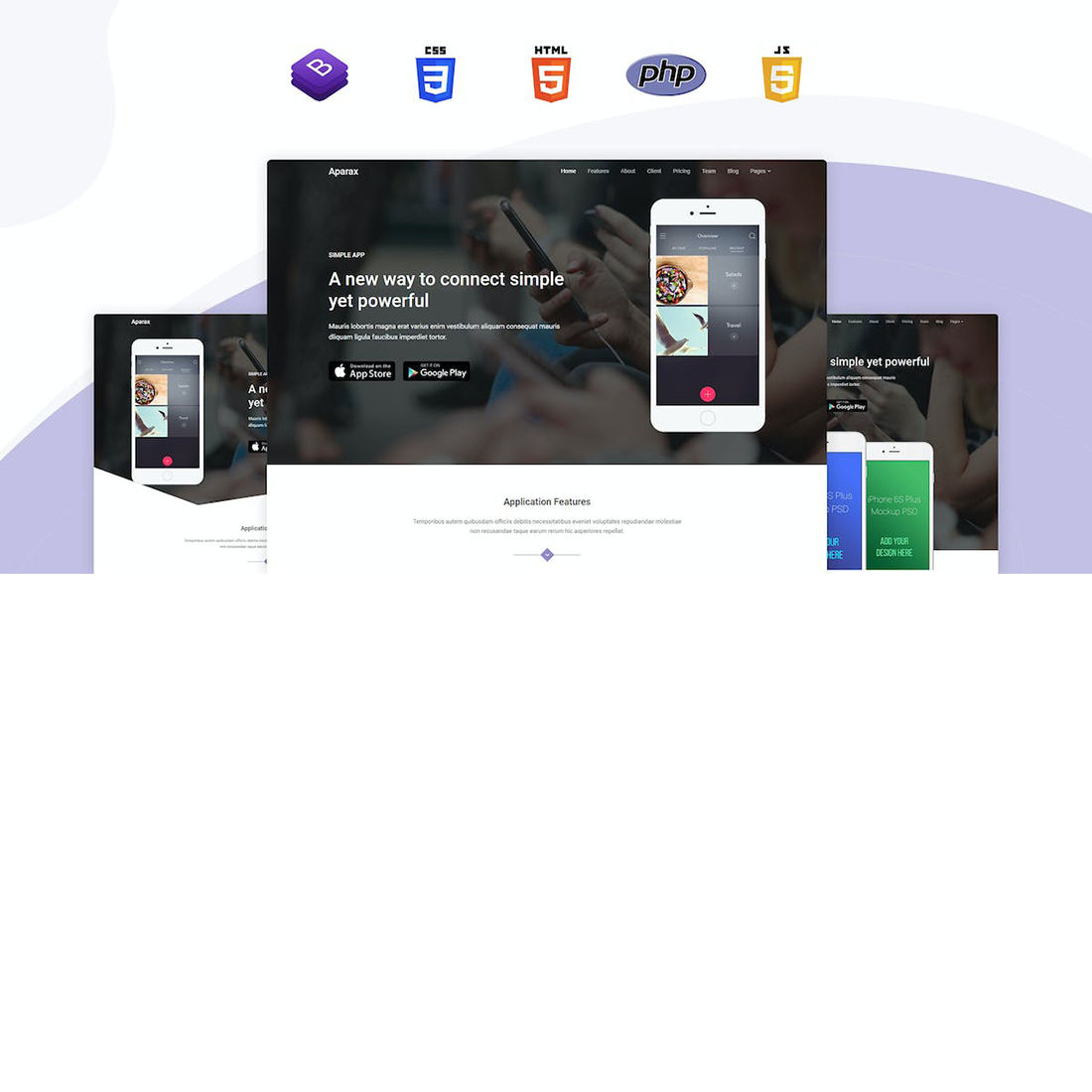 Free Aparax Responsive Landing Page Template preview image.