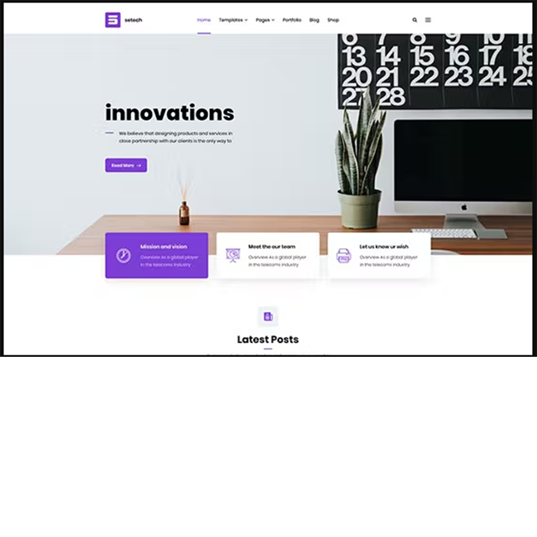 Free IT Services and Solutions HTML Template preview image.