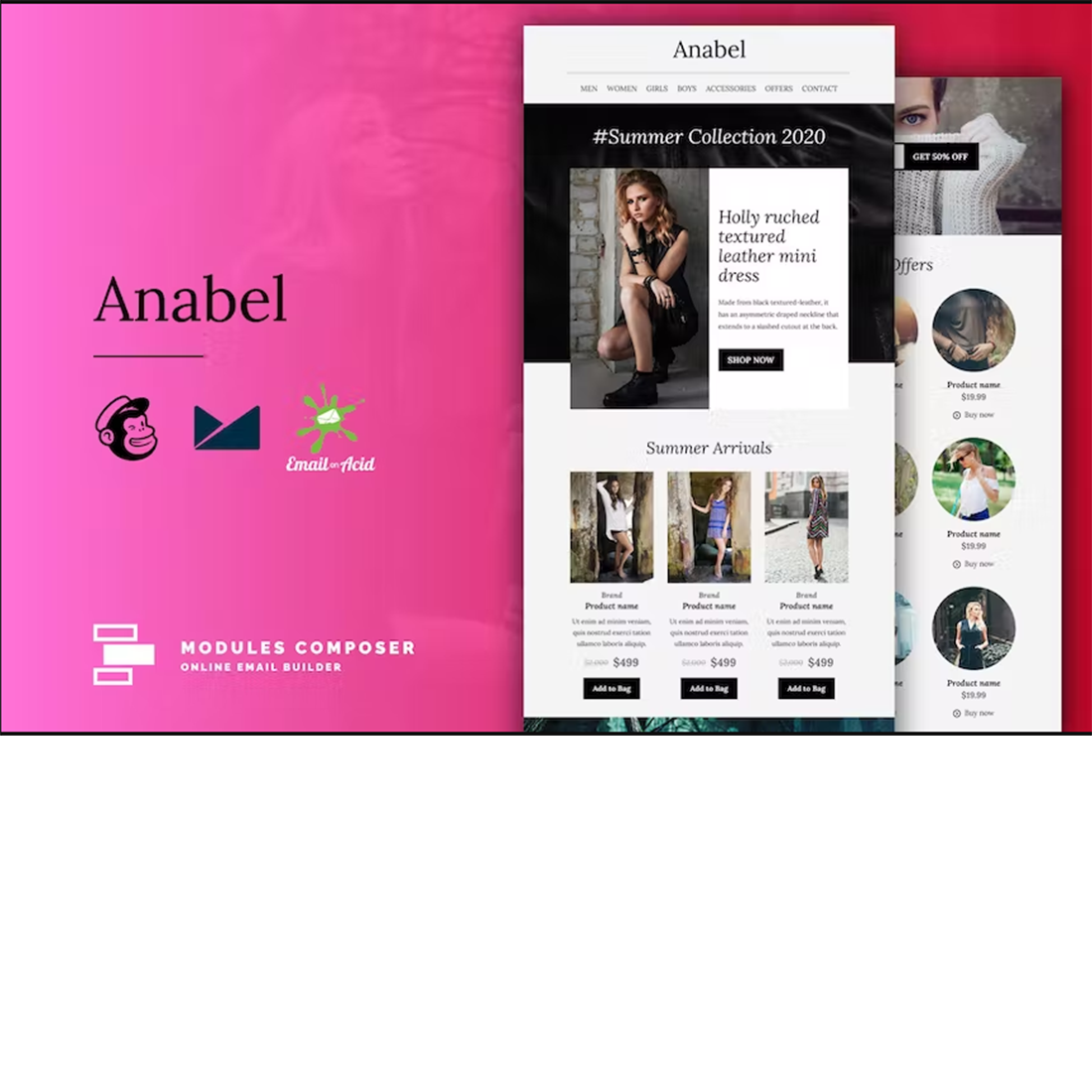 Free E-commerce Responsive Email Template preview image.