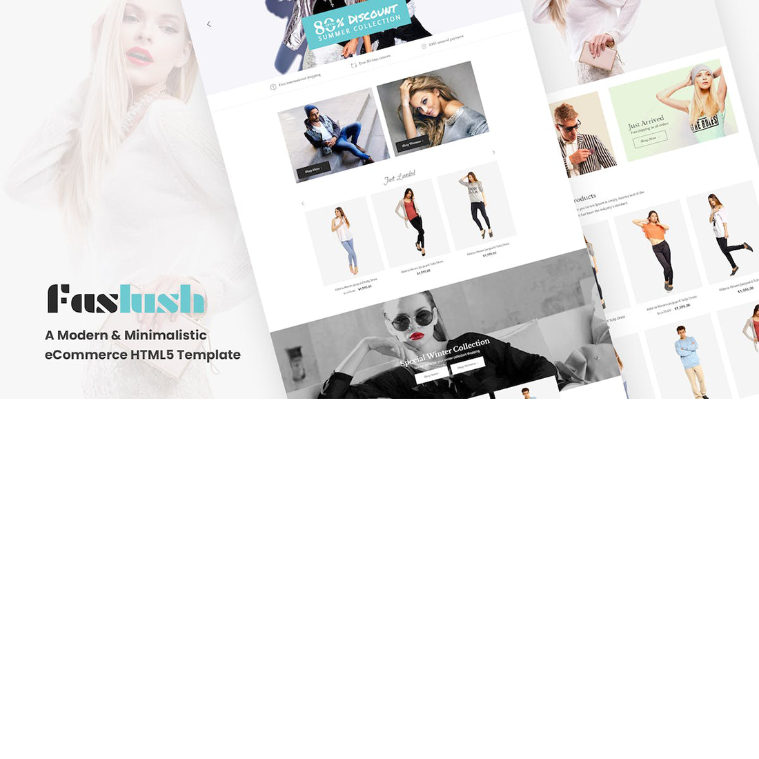 Free Faslush A Modern & Minimalistic ecommerce HTML5 Template preview image.