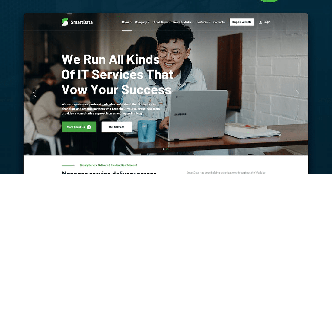 Free IT Solutions & Services HTML5 Template preview image.