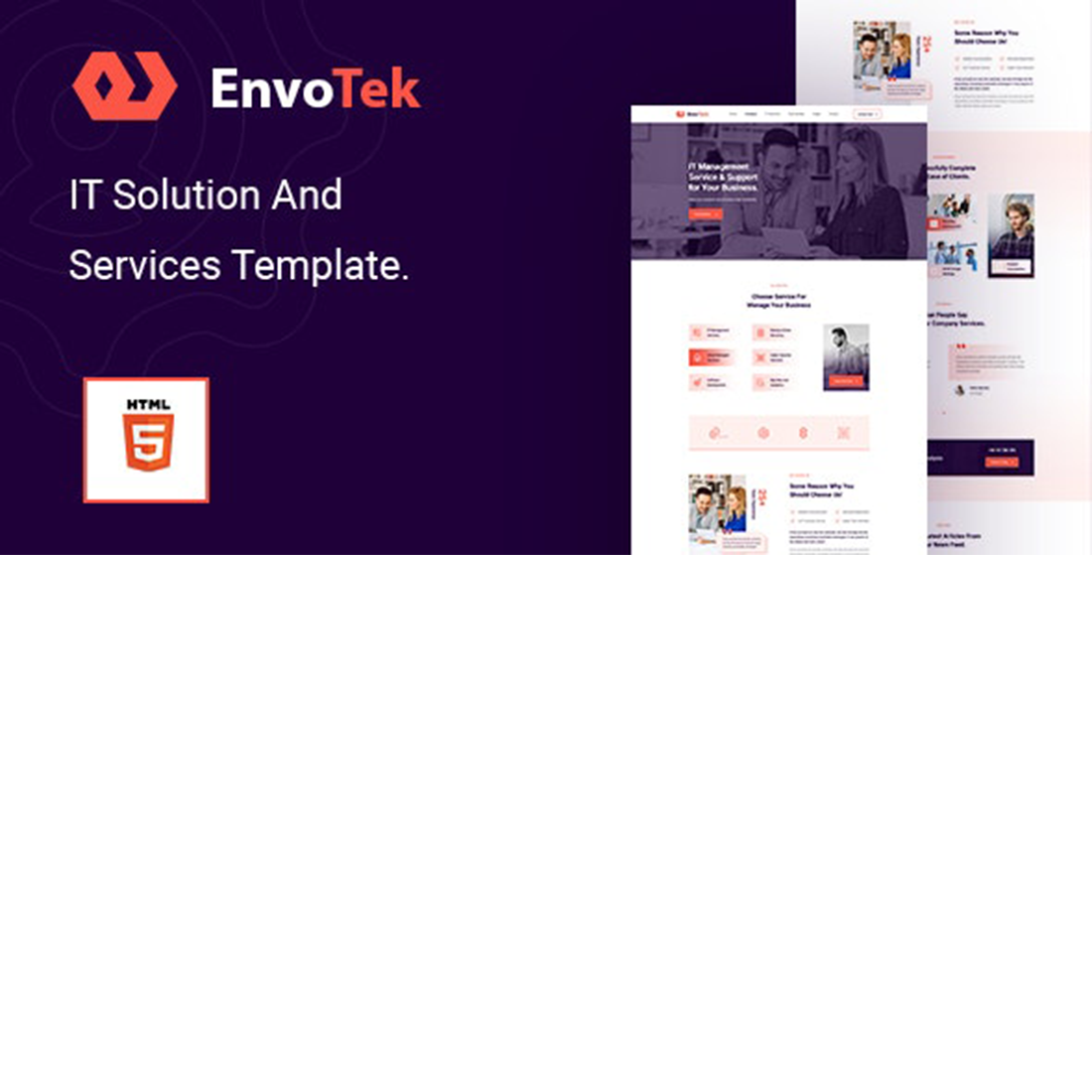 Free IT Solution and Services HTML5 Template preview image.