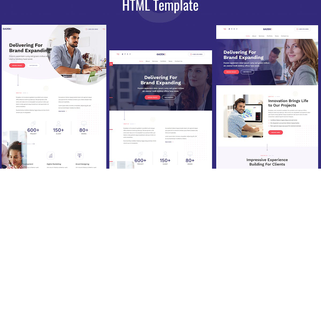 Free Agency Portfolio HTML Template preview image.