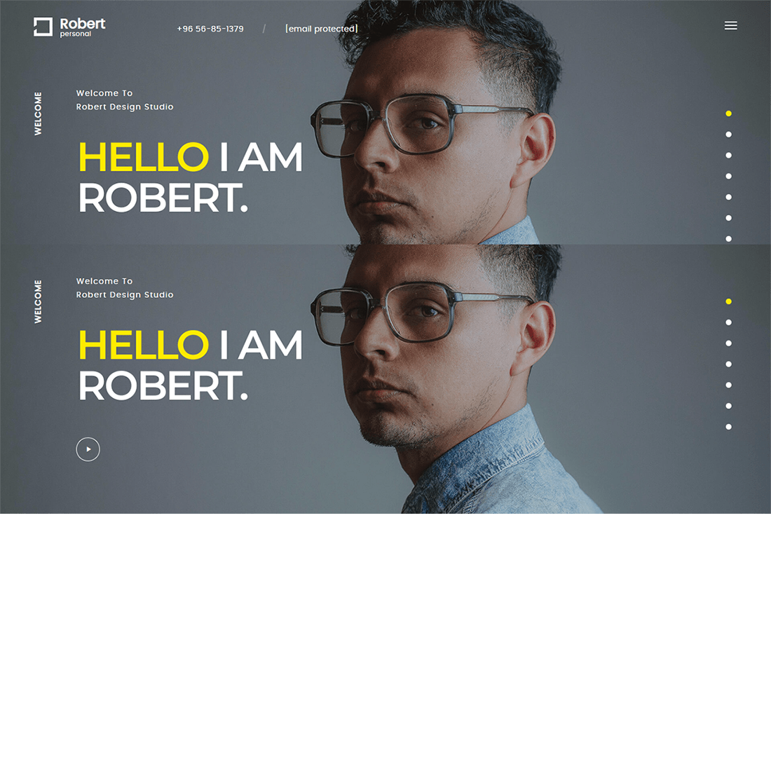 Free Personal One Page HTML Template preview image.