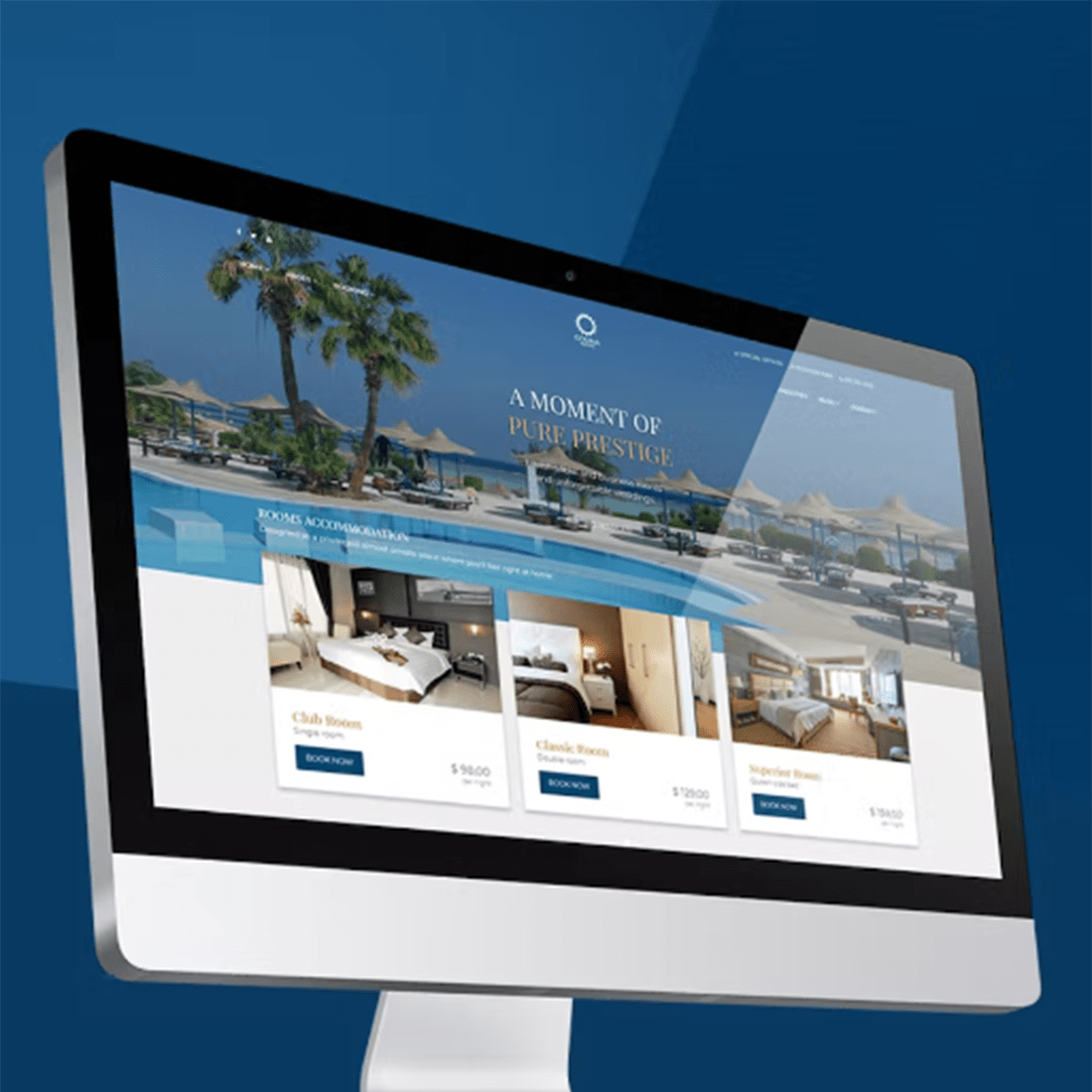 Free Colina Hotel Resort & Accommodation Website Template preview image.