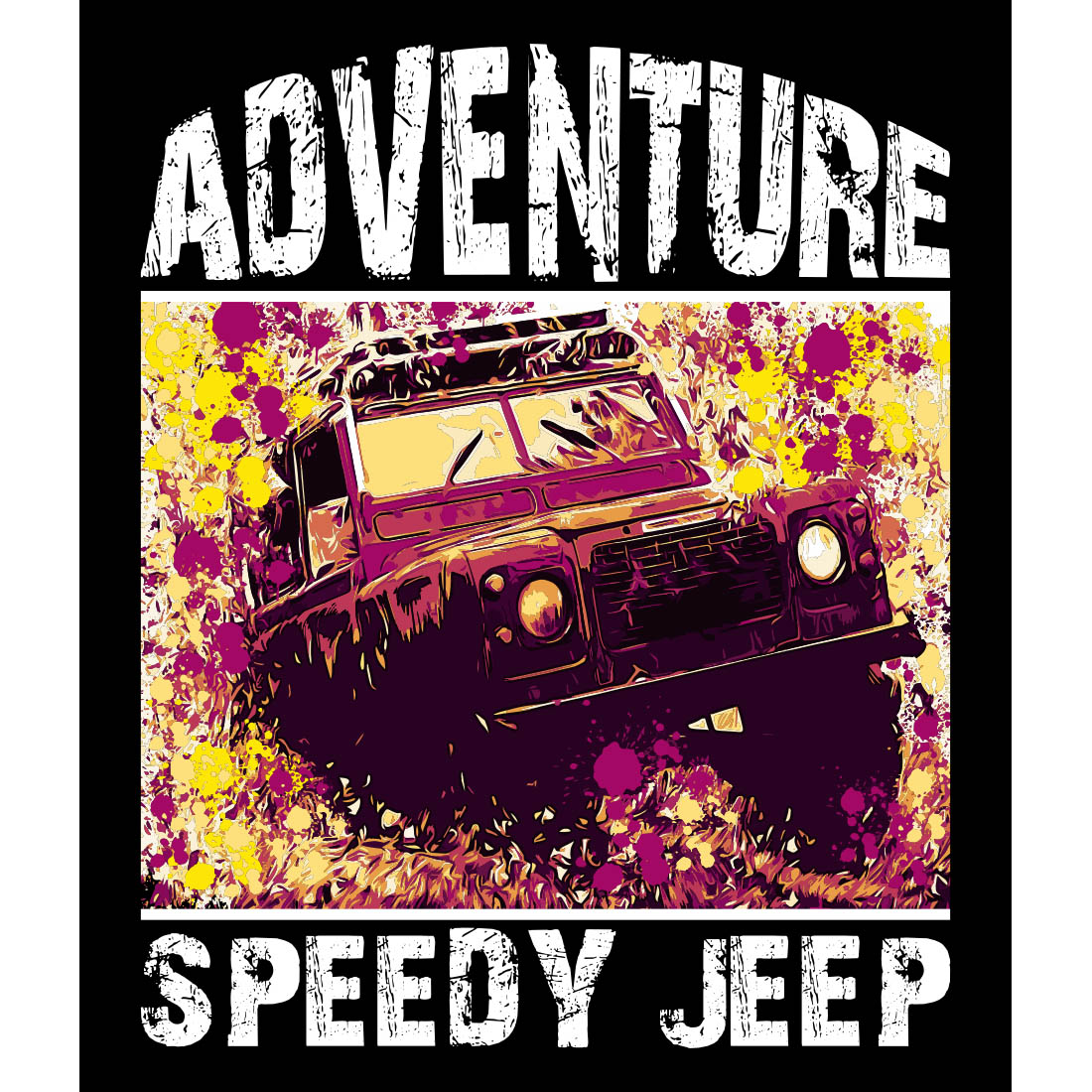 Adventure Speed Car T-shirts Design preview image.