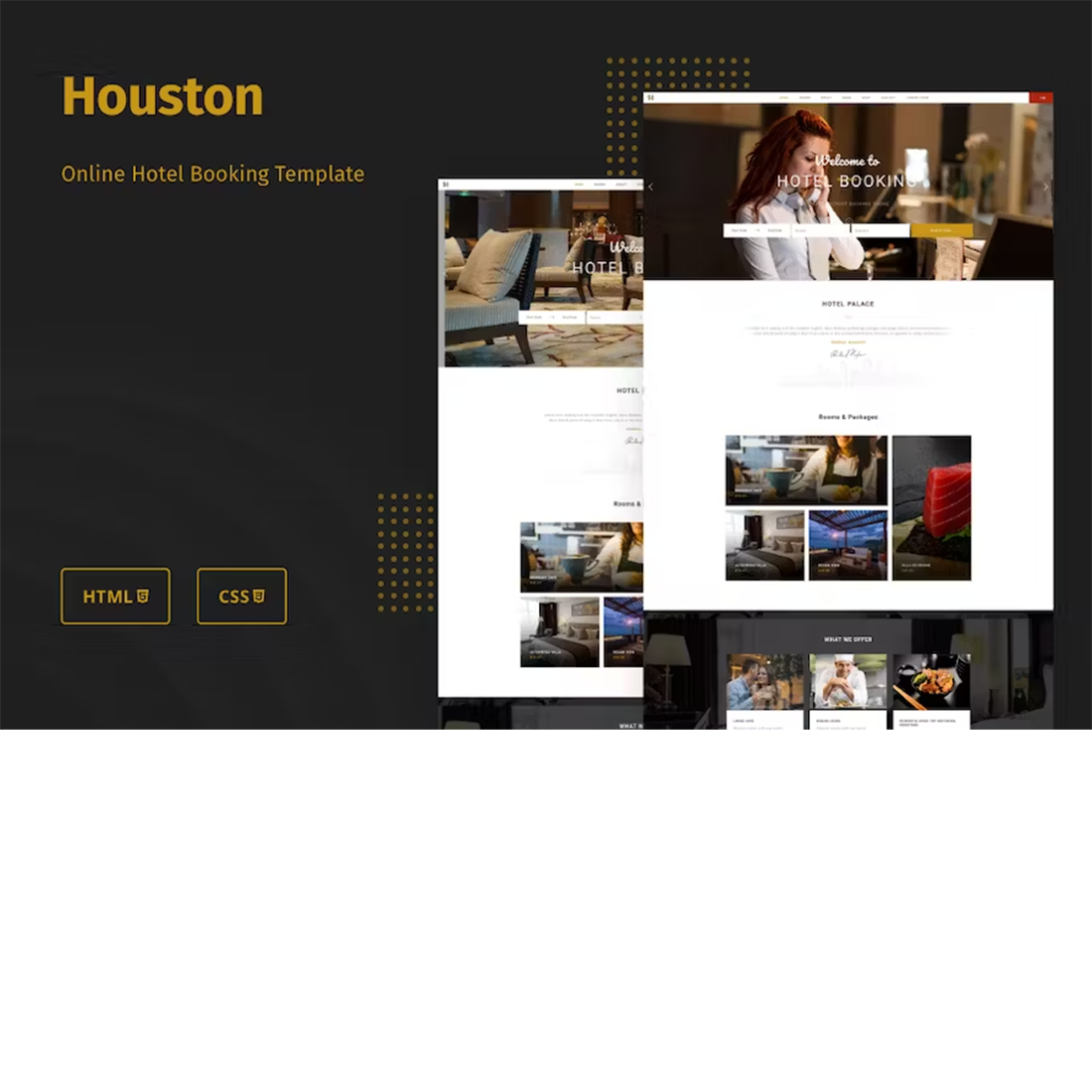 Free Online Hotel Booking Template preview image.