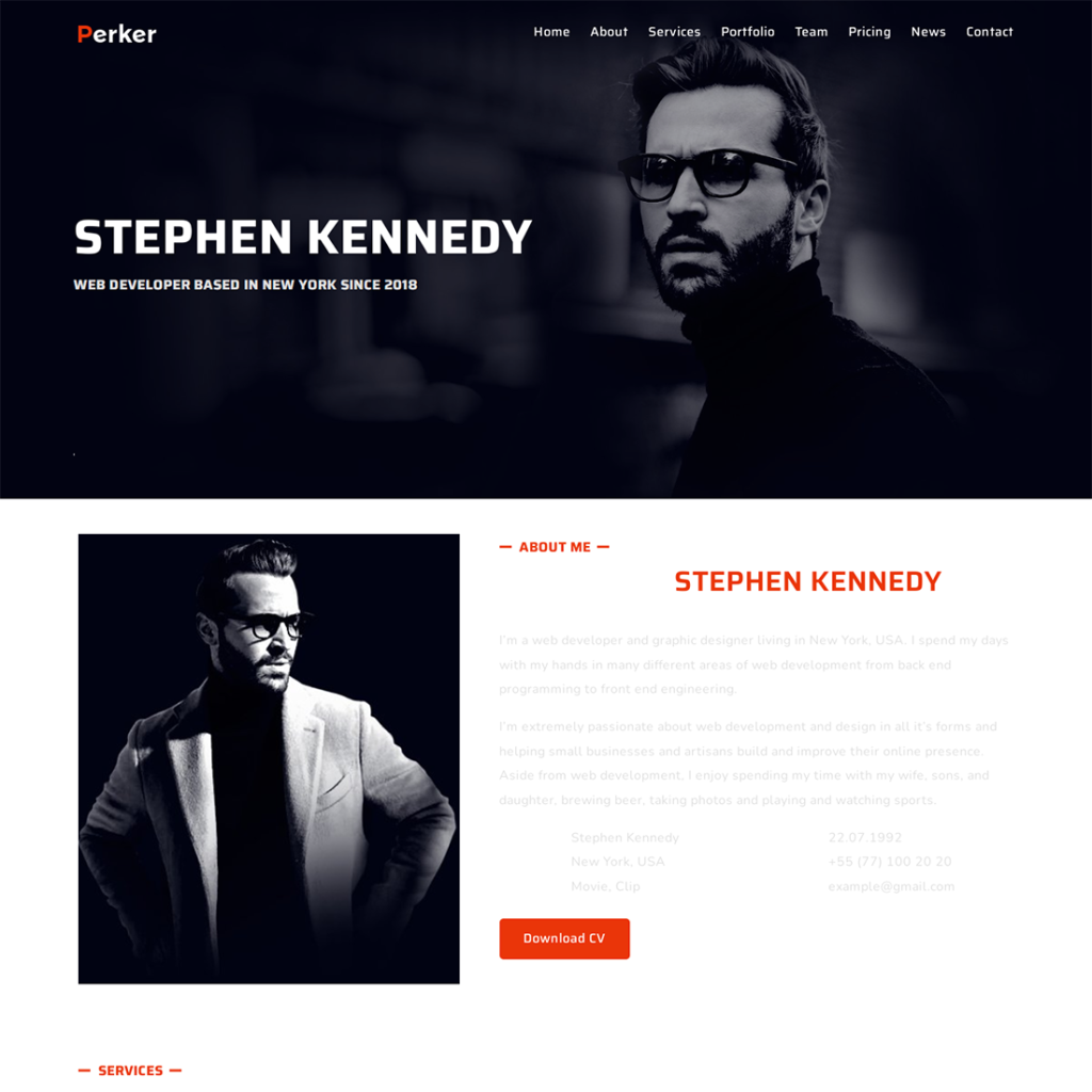 Free Personal Portfolio Resume Template - MasterBundles