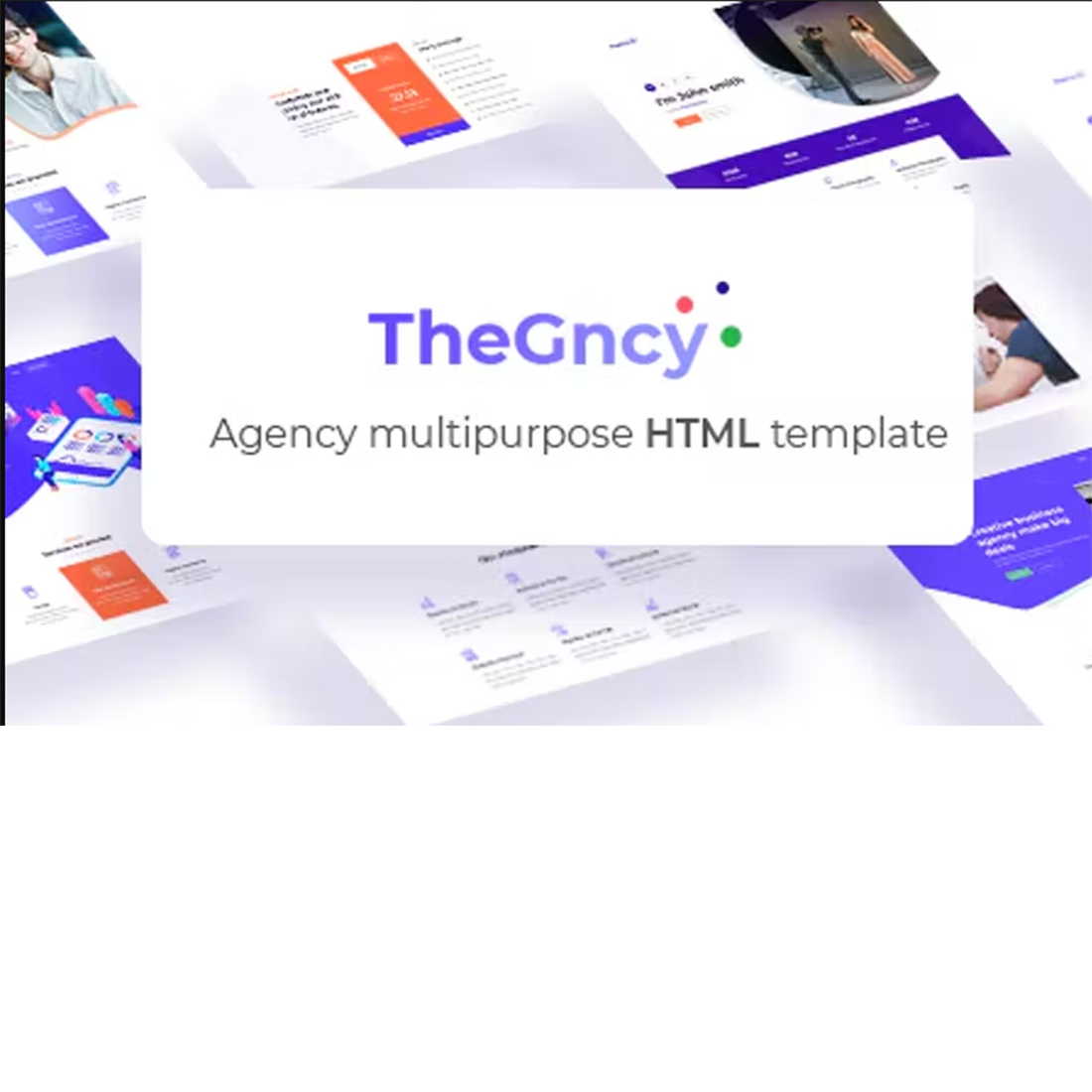 Free TheGncy Multipurpose Agency HTML Template preview image.